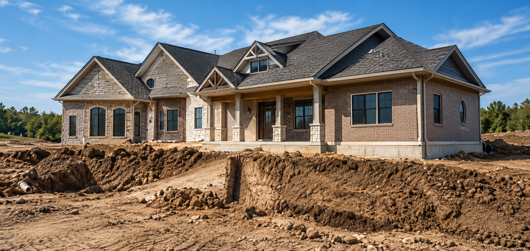 Residential excavation and site preparation for a custom home build