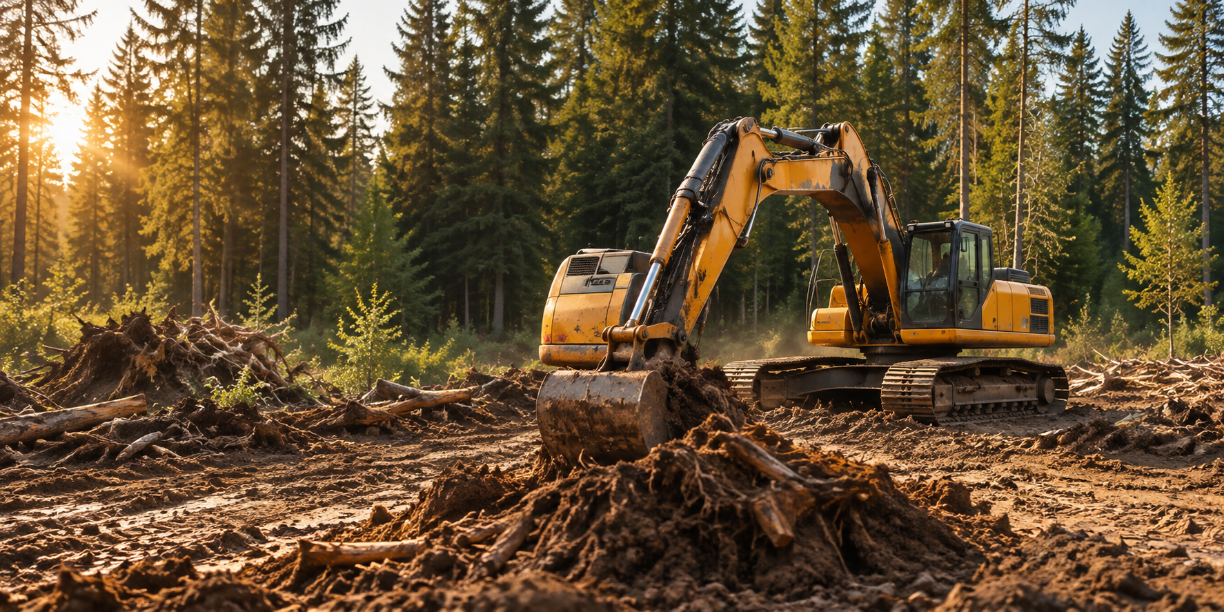Land being cleared and prepared for development